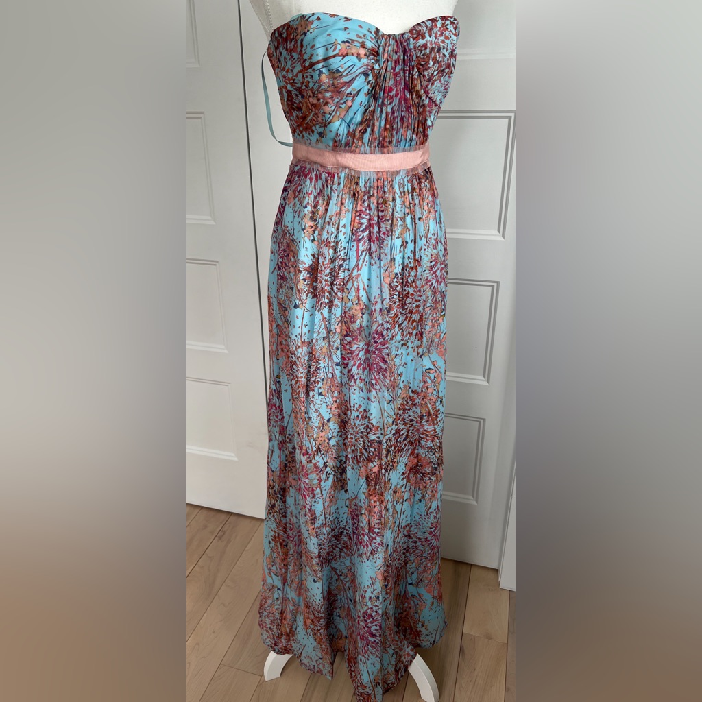 Chiffon Crepe Maxi Gown Bcbg